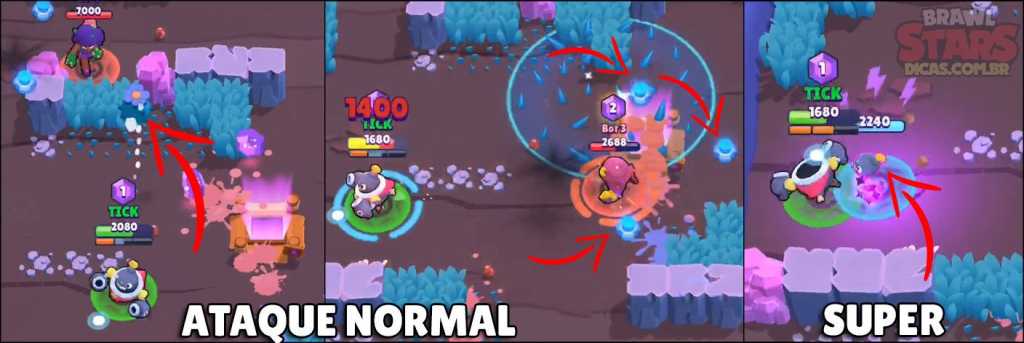 Novo Brawler: Tick - Ataque normal e super