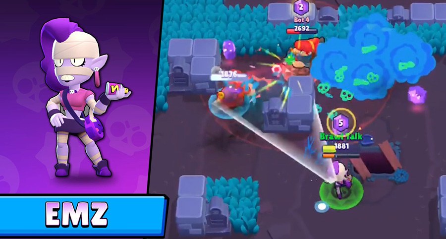 Brawl Talk De Outubro 2019 Novo Cenario Mortuario Nova Brawler Emz Skins De Halloween E Mais Brawl Stars Dicas - sabe jogar de emz não brawl stars