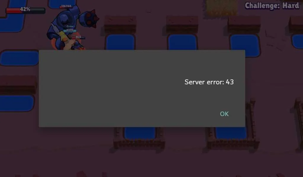 Server Error 43 durante o Robô Chefão trava o jogo