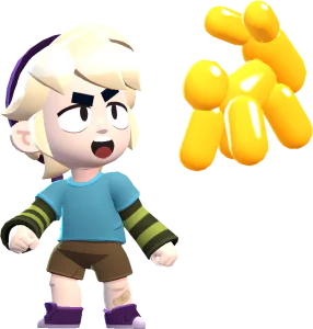 Poderes de Estrela e Acessórios do Gus Gus Brawler Super Raro