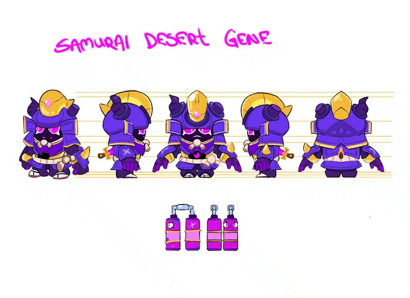 "Desert Samurai Gene" - O Guardião Noturno dos Desertos Desert Samurai Gene - Skin do Eugênio no Supercell Make