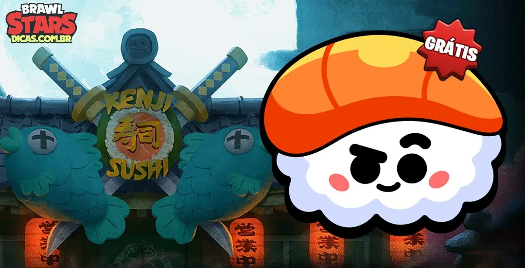 Pin de Sushi Camarão Grátis