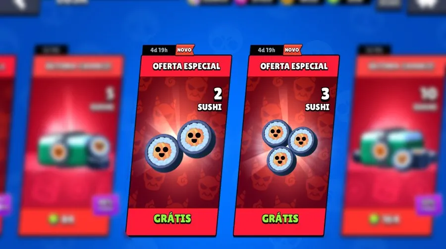5x Sushis grátis na loja do Brawl Stars