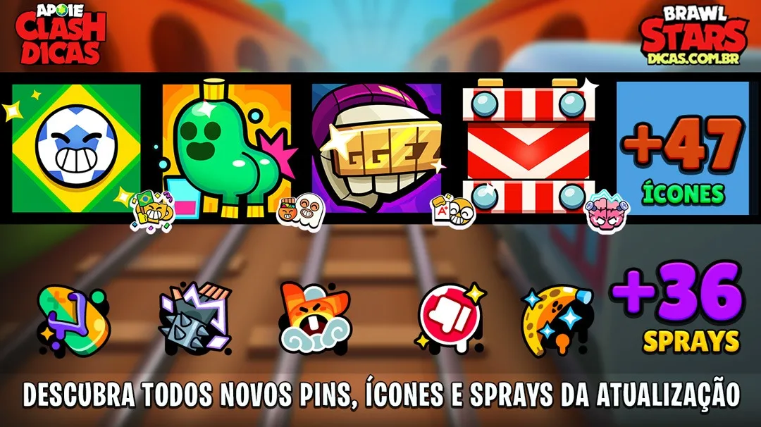 Novos Pins, Ícones e Sprays da Atualização de Setembro 2025 no Brawl Stars