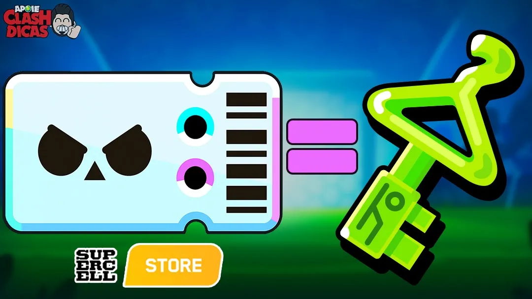 Chave de Skin grátis na Supercell Store com o Brawl Pass Plus