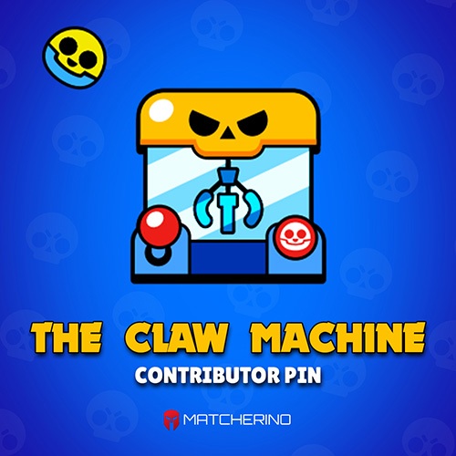 Pin de Contribuidor da Máquina de Garra do Matcherino Pin de Contribuidor da Máquina de Garra do Matcherino para apoiar torneios de Brawl Stars